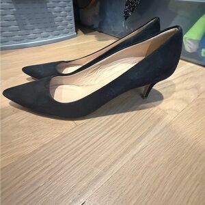 J. Crew Black Suede Pointed-Toe Heels